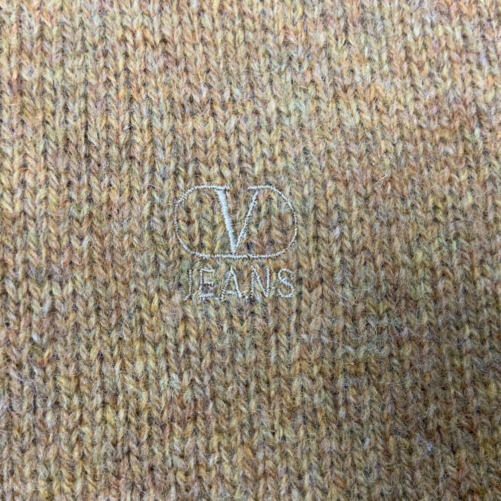 Valentino Jeans Vintage Virgin Wool Men's Knit Melange Crew Sweater Sz 52 (L-XL) - Picture 4 of 16